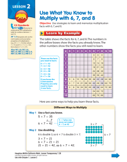 Use What You Know to Multiply with 6, 7, and 8