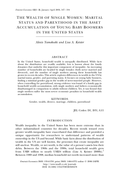 the wealth of single women: marital status and