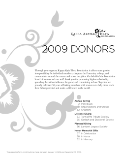 2009 donors - Kappa Alpha Theta Foundation