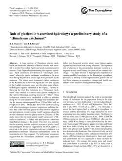 Role of glaciers in watershed hydrology