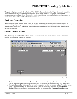 PRO-TECH Drawing Quick Start - PRO