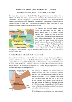 Partition of the Ottoman Empire after World War 1 &ndash; Jill Curry