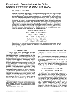 Potentiometric determination of the gibbs energies of formation of