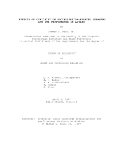 EFFECTS OF CURIOSITY ON SOCIALIZATION