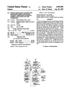 Money exchanging machine for exchanging first and second nations