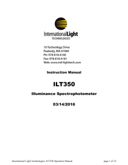 ILT350 manual - International Light Technologies
