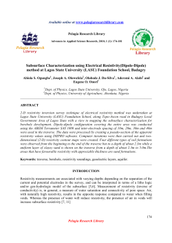 Subsurface Characterization using Electrical Resistivity(Dipole