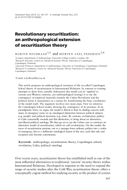 Revolutionary securitization: an anthropological extension of