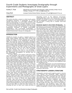 Fourth Grade Students Investigate Stratigraphy through