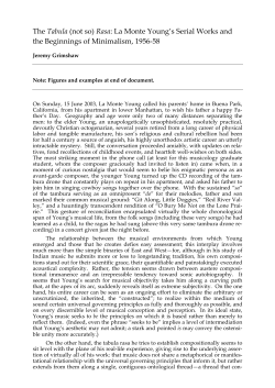 The Tabula (not so) Rasa: La Monte Young`s Serial