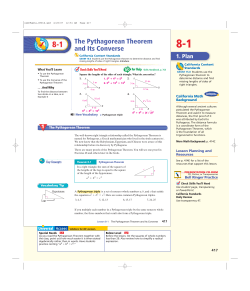 The Pythagorean Theorem and Its Converse