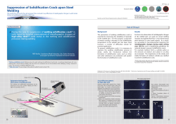 Suppression of Solidification Crack upon Steel Welding - SPring-8