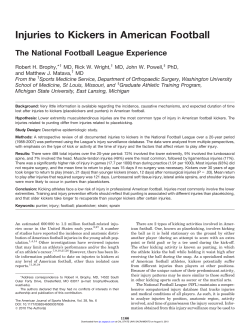 Injuries to Kickers in American Football