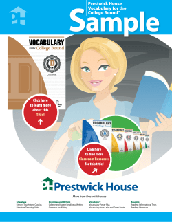 Prestwick House Vocabulary for the College Bound Sample Pages