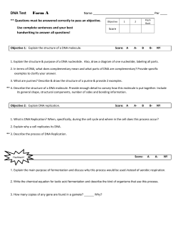 DNA Test Form A - PEAK Learning Systems
