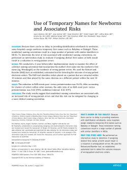Use of Temporary Names for Newborns and Associated Risks