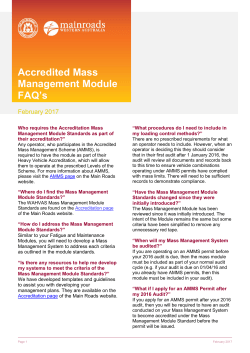 Accredited Mass Management Module FAQ`s