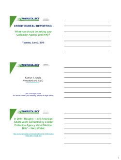 CREDIT BUREAU REPORTING