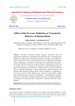 Effect of He-Ne Laser Radiation on Viscometric Behavior of Human