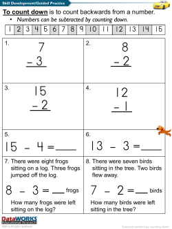 Numbers can be subtracted by counting down. To count