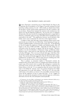 Geis, prophecy, omen, and oath - Dublin Institute for Advanced Studies