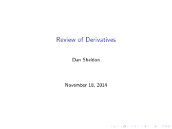 Review of Derivatives