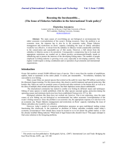 The Issue of Fisheries Subsidies in the International Trade policy