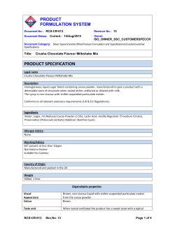 product specification