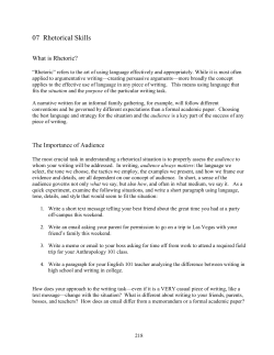 07 Rhetorical Skills - OpenWriting.Org Home