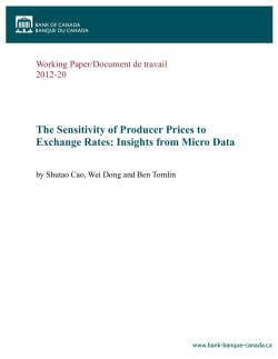 The Sensitivity of Producer Prices to