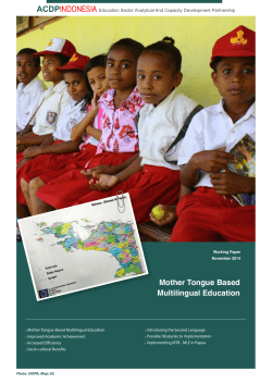 Mother Tongue Based Multilingual Education