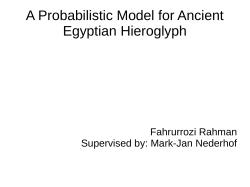 A Probalistic Model for Egyptian Hieroglyph