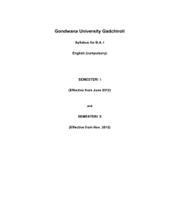 Semester I - Gondwana University, Gadchiroli