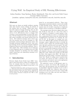 Crying Wolf: An Empirical Study of SSL Warning Effectiveness