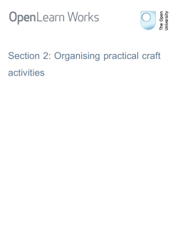Section 2: Organising practical craft activities