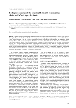 Ecological analyses of the intestinal helminth communities of the