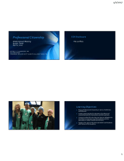 Professional Citizenship - American Academy of Anesthesiologist