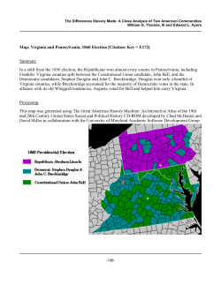 Map: Virginia and Pennsylvania, 1860 Election [Citation: Key = E172