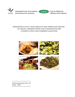 indigenous leafy vegetables in the upper east region of ghana