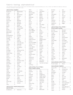 fabric listing: alphabetical
