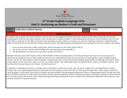 Unit 6.3: Analyzing an Author`s Craft and Structure