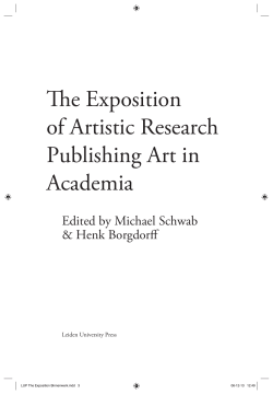 The Exposition of Artistic Research Publishing Art in Academia