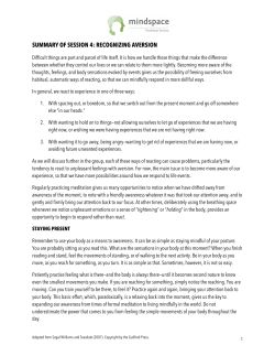 MBCT Week 4 - Handouts