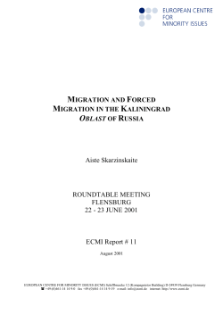 Migration and Forced Migration in the Kaliningrad Oblast of Russia
