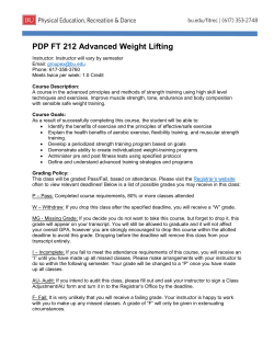 PDP FT 212 Advanced Weight Lifting