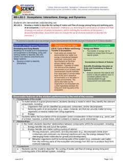 MS-LS2-3 Ecosystems: Interactions, Energy, and Dynamics