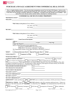 Purchase and Sale Agreement for Commercial