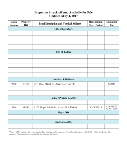 Struck Off Property List - Caldwell County Appraisal District