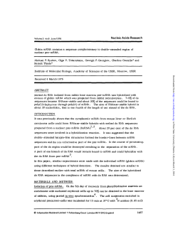 Globin mRNA contains a sequence complementary to double