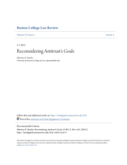 Reconsidering Antitrust`s Goals